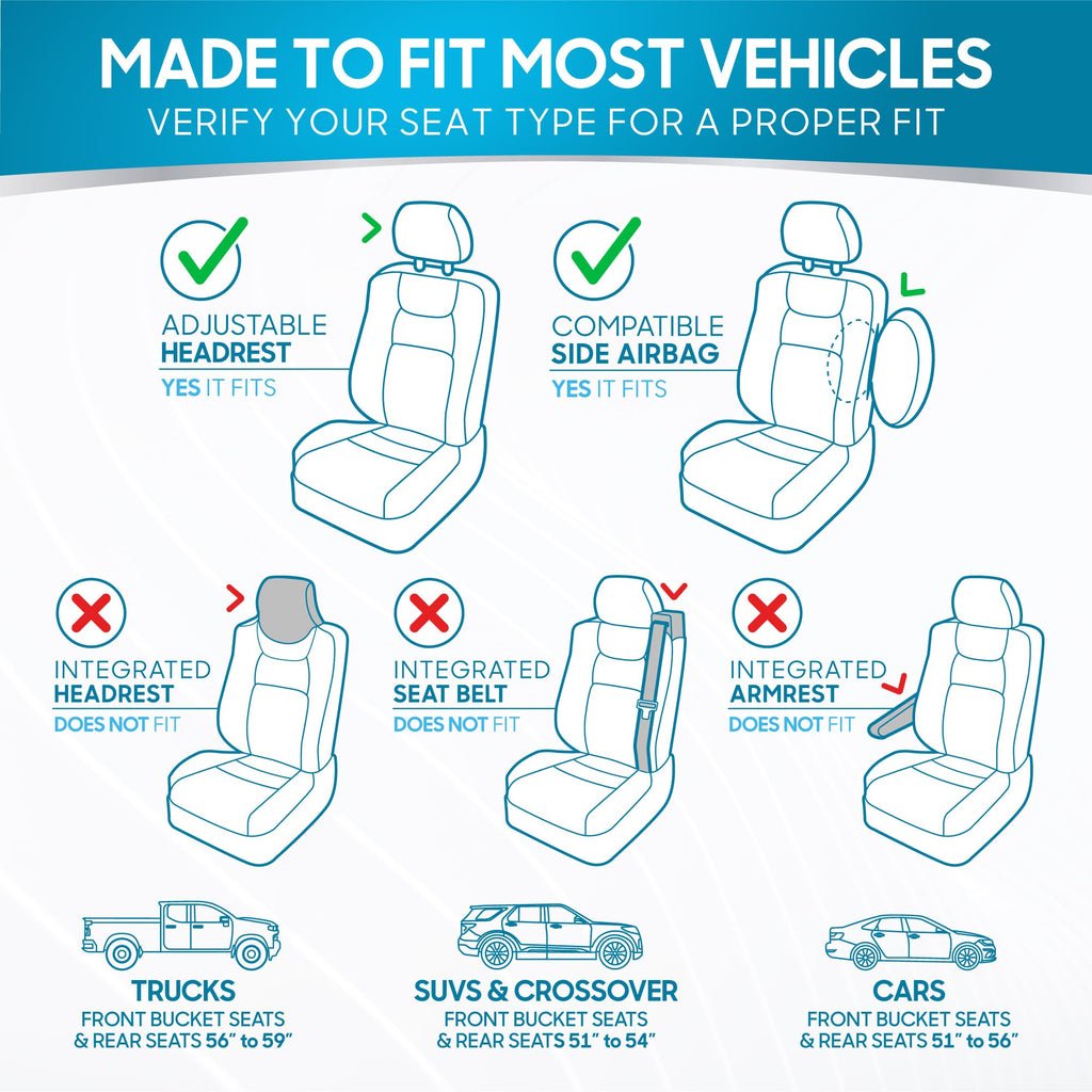 BDK PolyPro Car Seat Covers Full Set in Charcoal on Black – Front and Rear Split Bench for Cars, Easy to Install Cover Set, Accessories Auto Trucks Van SUV