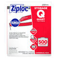 SC Johnson Professional, Ziploc Storage Bags, For Food Organization and Storage, Double Zipper Seal, Easy-Open Tabs Quart, 500 Count
