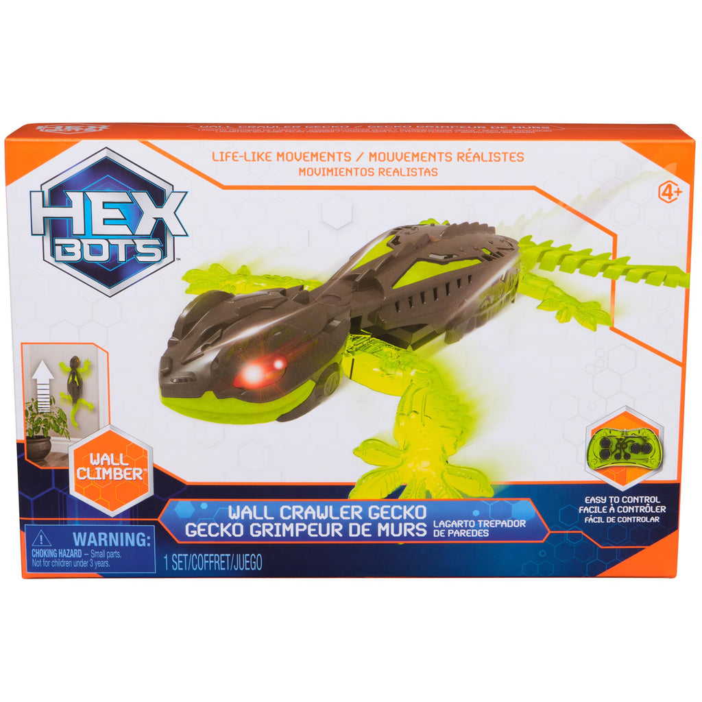 HEX BOTS Wall Crawler Gecko with Official Wall Climber Technology, Rechargeable Remote Control Robot Kids Toys, Prank Toys for Boys & Girls Ages 4 & Up