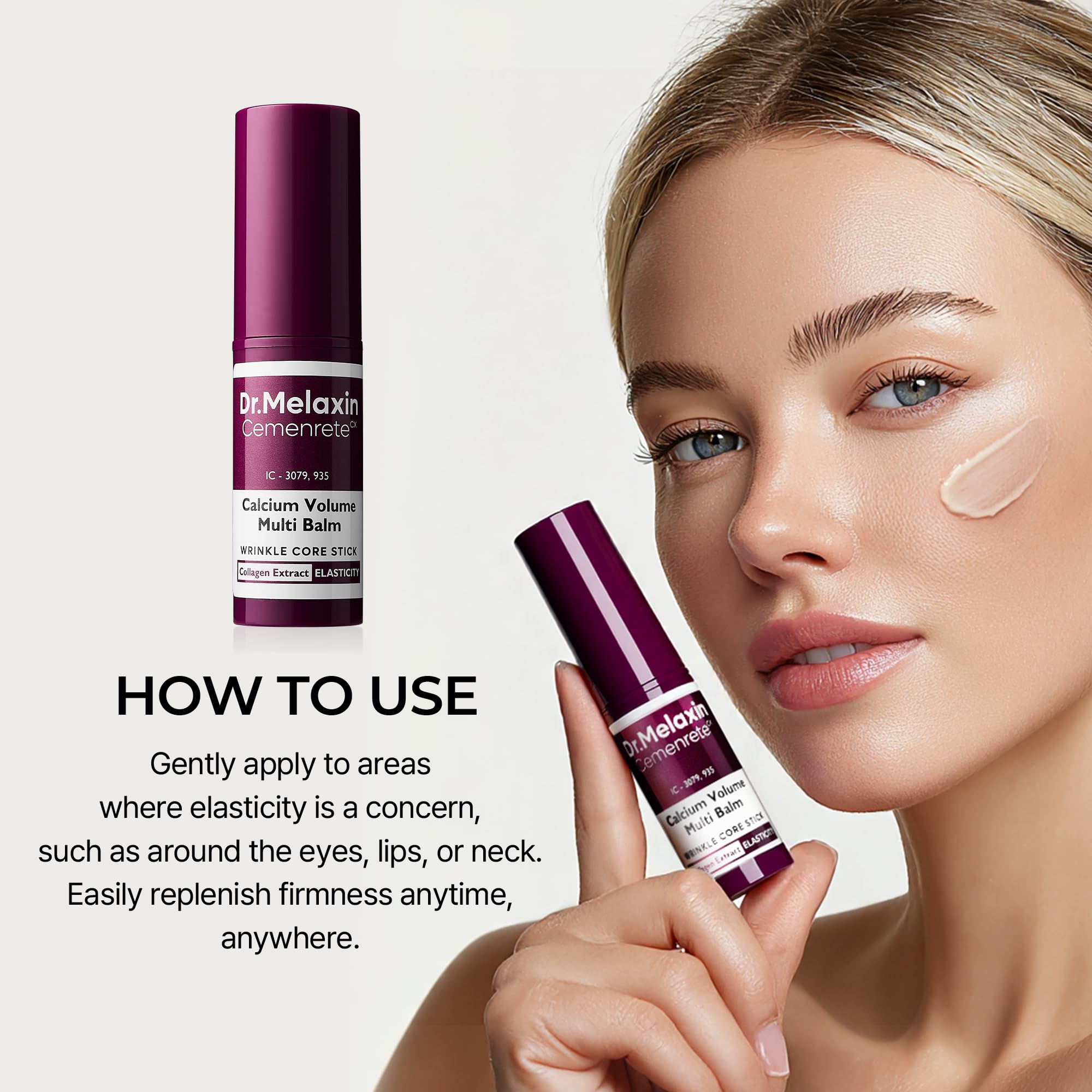 Dr.Melaxin Cemenrete Calcium Multi Balm 9g Korean Skin Care All In One Calcium Volume Stick Collagen Wrinkles Face Eye treatment Balm