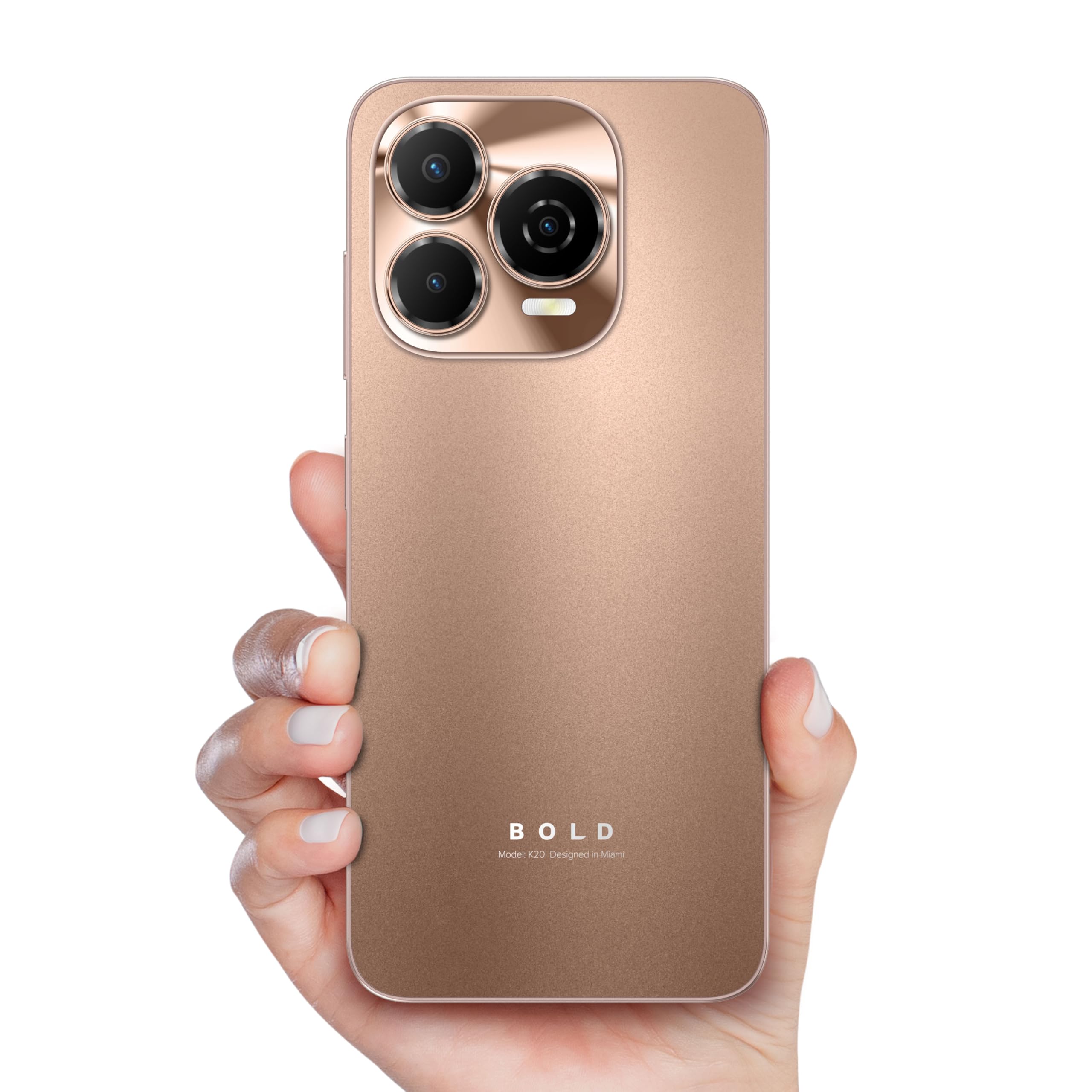BLU Bold K20 | 2025 | All-Day Battery | Unlocked | 6.7” HD+ Infinity Dot Display | 256/4GB | Triple 50MP Camera | US Version | US Warranty | (Gold)