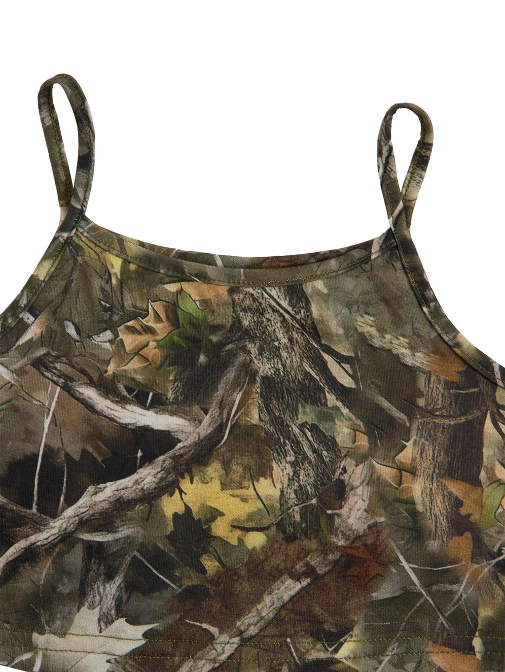 WDIRARA Girl's Two Piece Outfits Camo Print Sleeveless Cami Top and Skinny Shorts Set Green Print 7Y