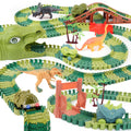 GIAT Dinosaur Track Toys - Best Birthday Gifts for 3 4 5 6 7 Year Old Boys Girls, Dinosaur Race Car Track with Light & Sound, Create A Dinosaur World Road Race