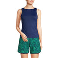Lands' End Womens Chlorine Resistant High Neck Tankini Top Deep Sea Navy Regular 2