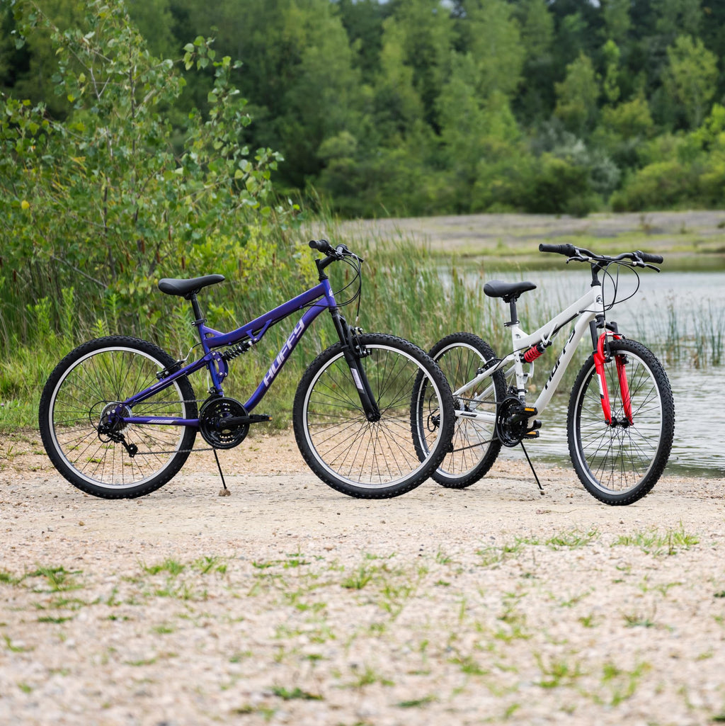 Huffy Stone Mountain Womens 26 Inch Mountain Bike, Midnight Purple Frame, 21-Speed Shimano Twist Shifting, Dual Suspension, Comfort Saddle | 20"/24"/26" Sizes, 6-21 Speeds, Dual Suspension Available |