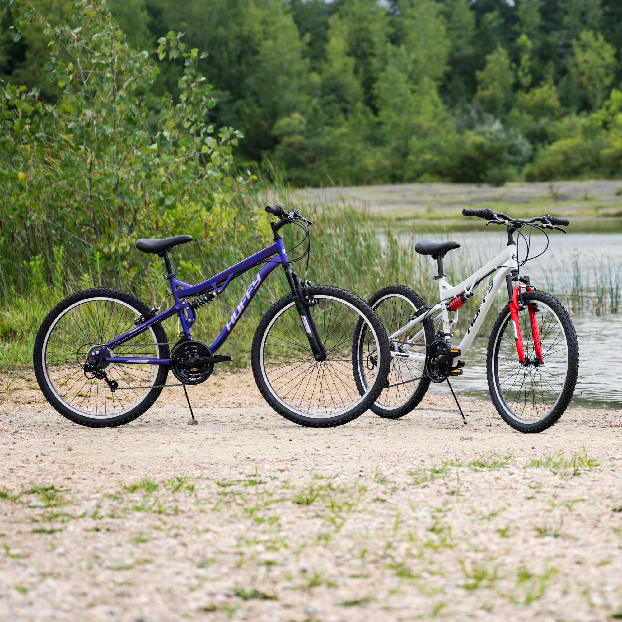 Huffy Stone Mountain Womens 26 Inch Mountain Bike, Midnight Purple Frame, 21-Speed Shimano Twist Shifting, Dual Suspension, Comfort Saddle | 20"/24"/26" Sizes, 6-21 Speeds, Dual Suspension Available |