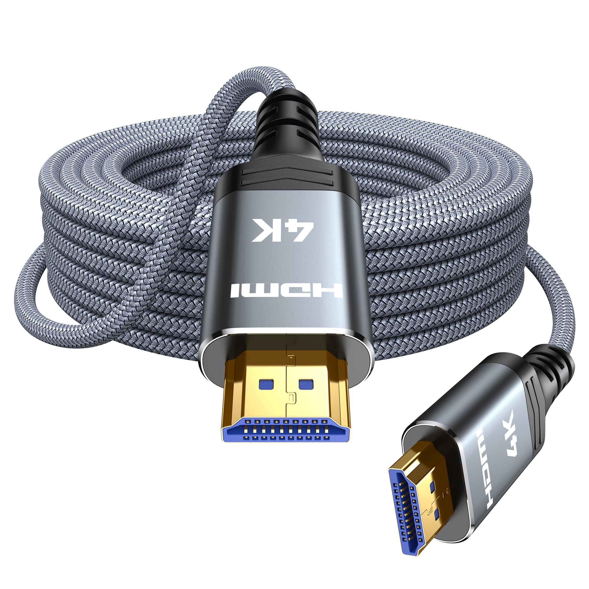 Highwings 4K Fiber Optic HDMI Cable 50FT Long - Unidirectional 4K HDR Braided HDMI Cord, 18Gbps High Speed with Ethernet/ARC, 3D, HDCP 2.2, ARC, Compatible for PS-5/4/3/4K HDTV/Streaming Media