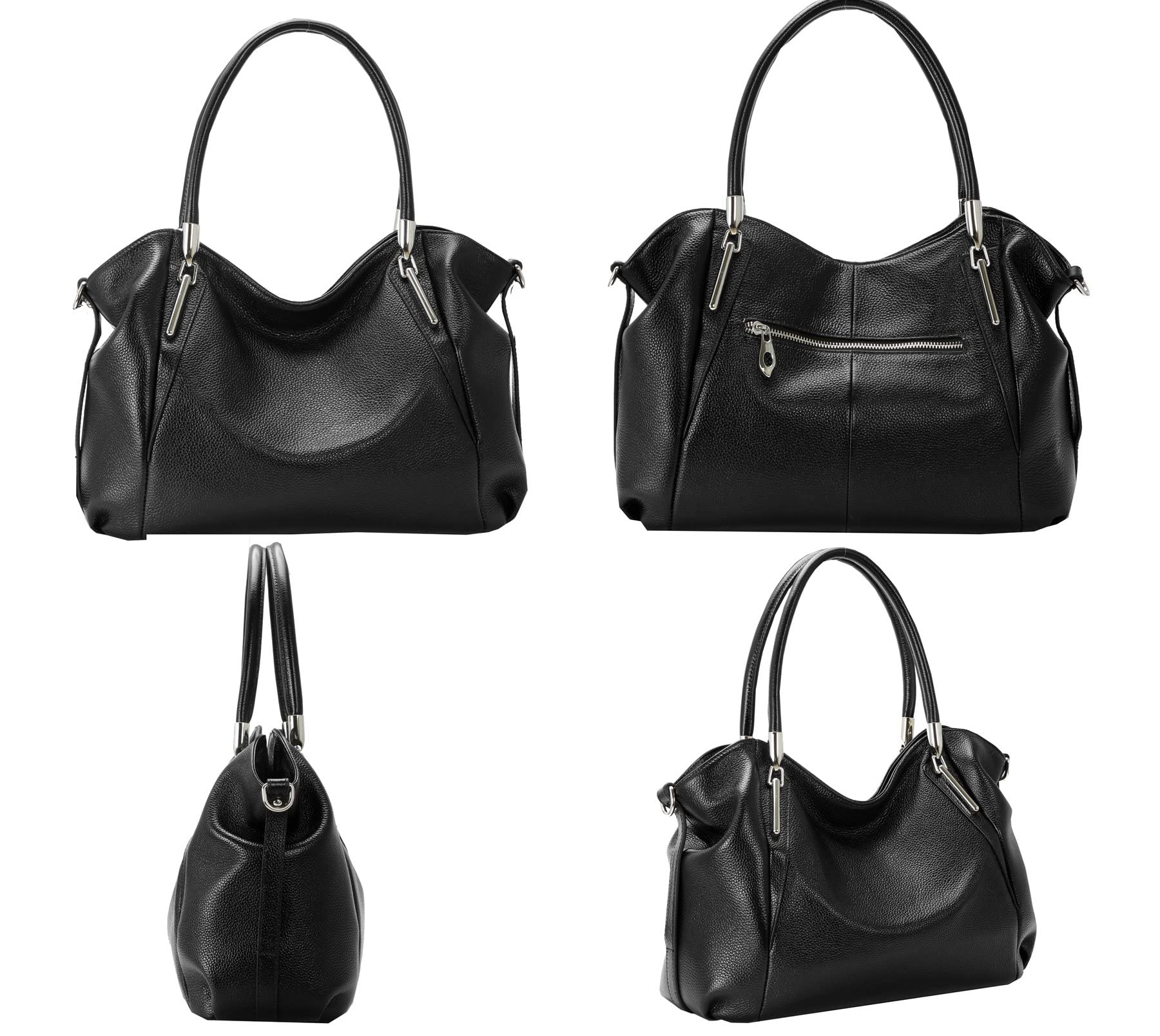 HESHE Purse for Women Shoulder Bags Tote Handbags Designer Fashion Purses and Handbags Hobo Satchel Bag Top Handle Bags (Black)