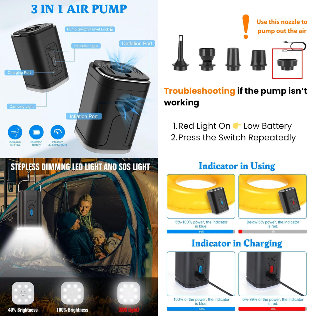 Megaback Vacuum Bags for Travel, IP67 Reusable Vacuum Seal Bags for Clothing with Electric Pump, Vacuum Seal Packing cube for Suitcases, Backpack & Travel (2PC+Pump)