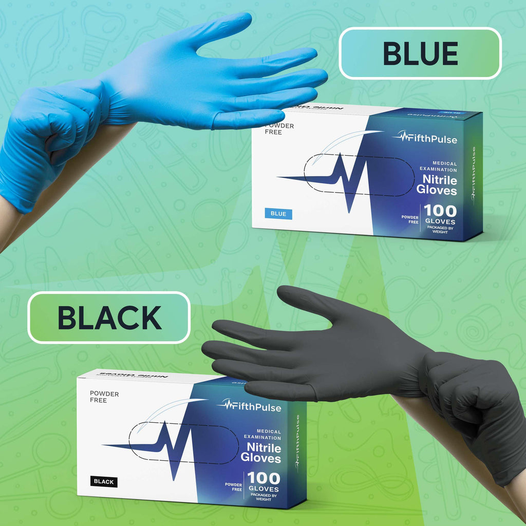 Black Medium Nitrile Gloves Case of 1000 - Medical Grade - Latex-Free, Powder-Free - Disposable Nitrile Gloves - Medical Exam, Lab, and Industrial Use