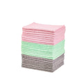 Amazon Basics Microfiber Cleaning Cloths, Ultra-Soft and Highly Absorbent, Streak-Free, Lint-Free, Scratch-Free, Washable, for Car Detailing and Glass Cleaning, 16" x 12", Green/Gray/Pink, 24-Pack
