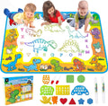 Kids Dinosaur Water Doodle Mat - Large Mess Free Coloring Painting Pad Drawing Magic Water Canvas Toddler 1-3 Reusable Floor Outdoor Art Toy Education Birthday Valentines Day Gifts Boys Girls Ages 2-4