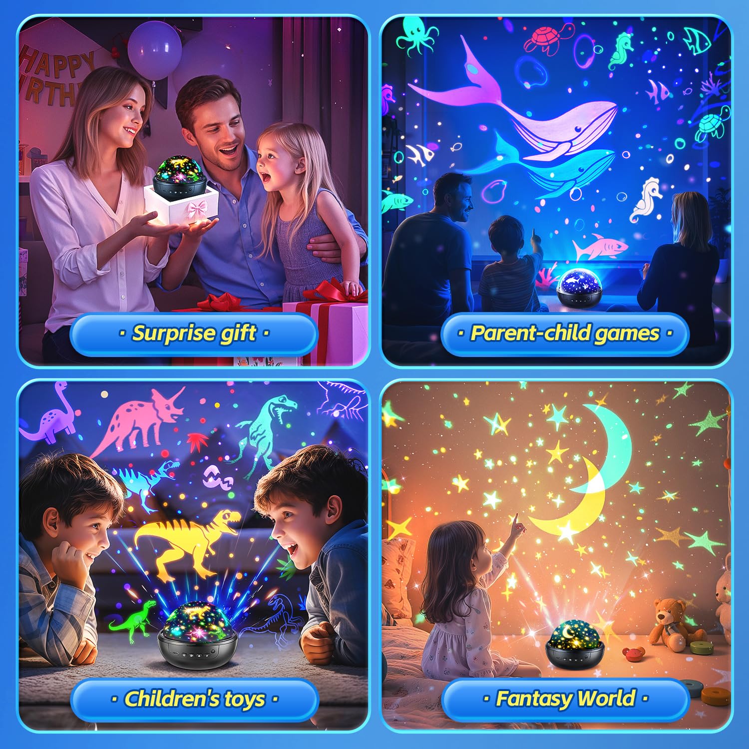 Staryou Dinosaur Toys for Kids 3-5, 【Remote+3 Films+93 Effects】 Dinosaur Toys for Kids 2-4, 【3 Timer+5 Brightness】 3 Year Old Boy Gift, Rotate 3 Year Old boy Birthday Gift, Boys Christmas Gifts Boys