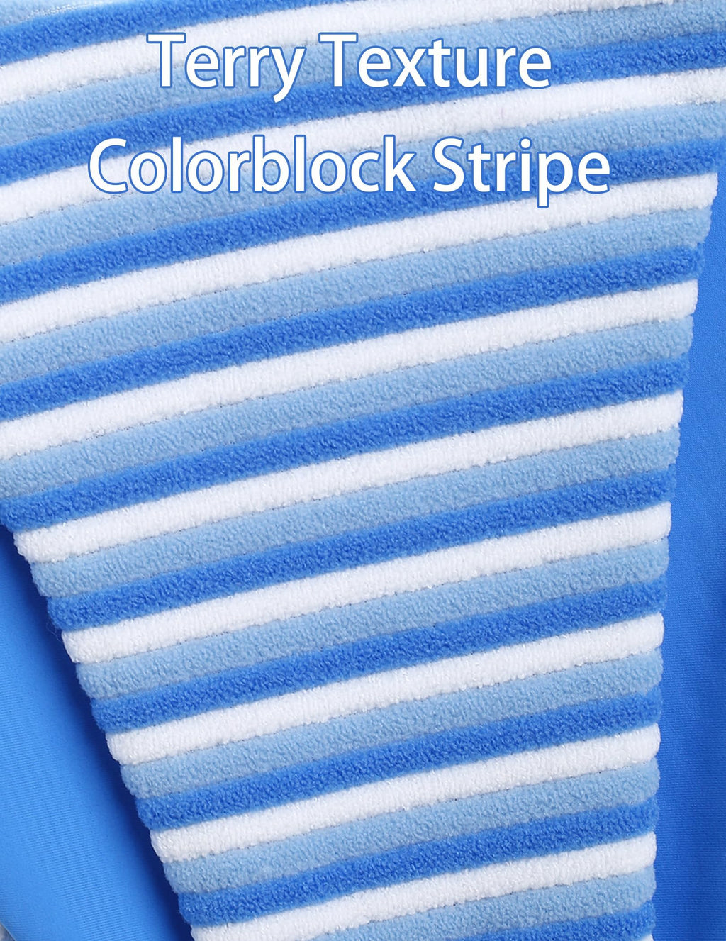 ZAFUL Striped Tankini Sets for Women Padded Swimsuit Halter Bikini High Cut 2 Piece Bathing Suit Color Block Swimwear Blue XS