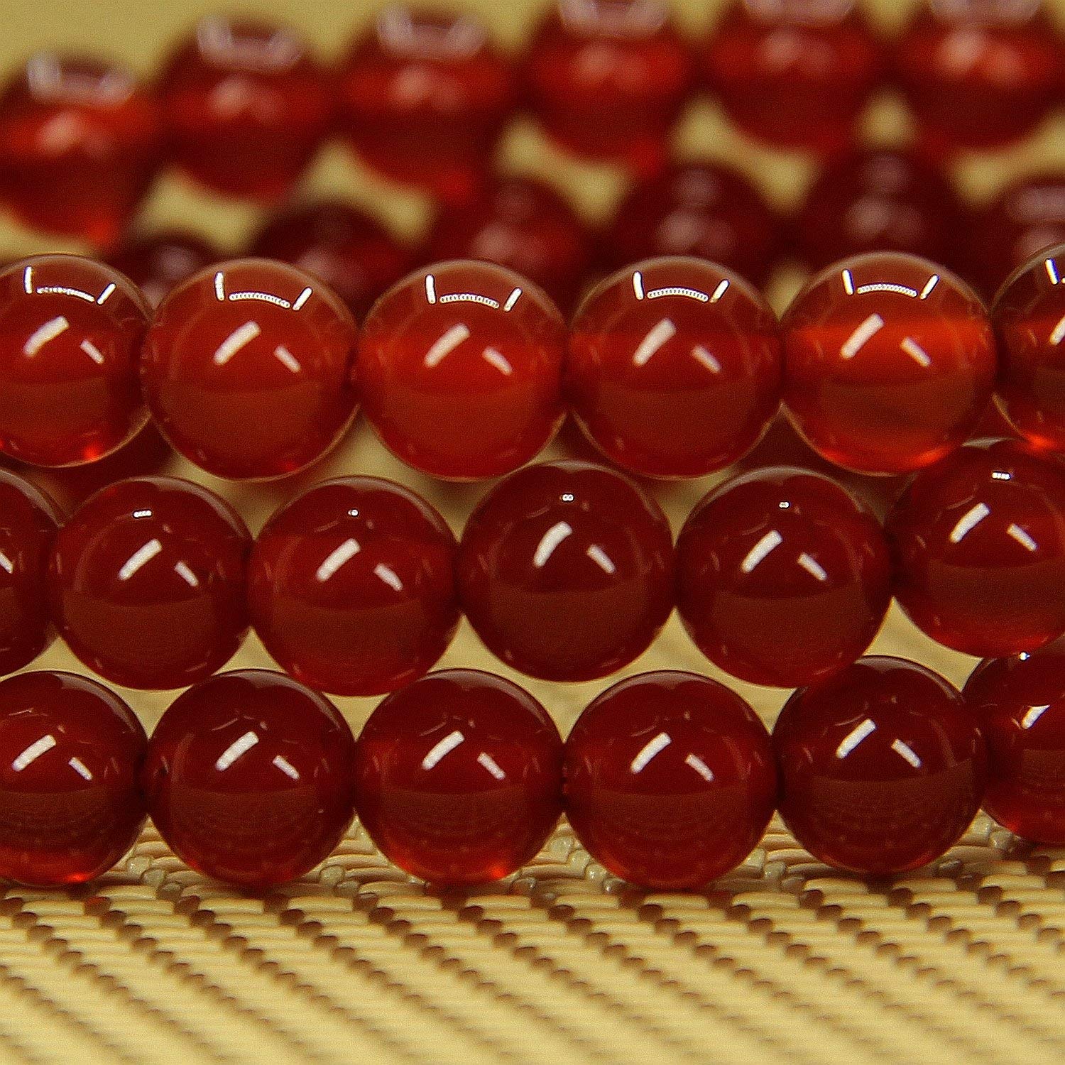 Natural AA Grade Red Agate Gemstone 6mm Round Beads Stretch Bracelet 7" Unisex
