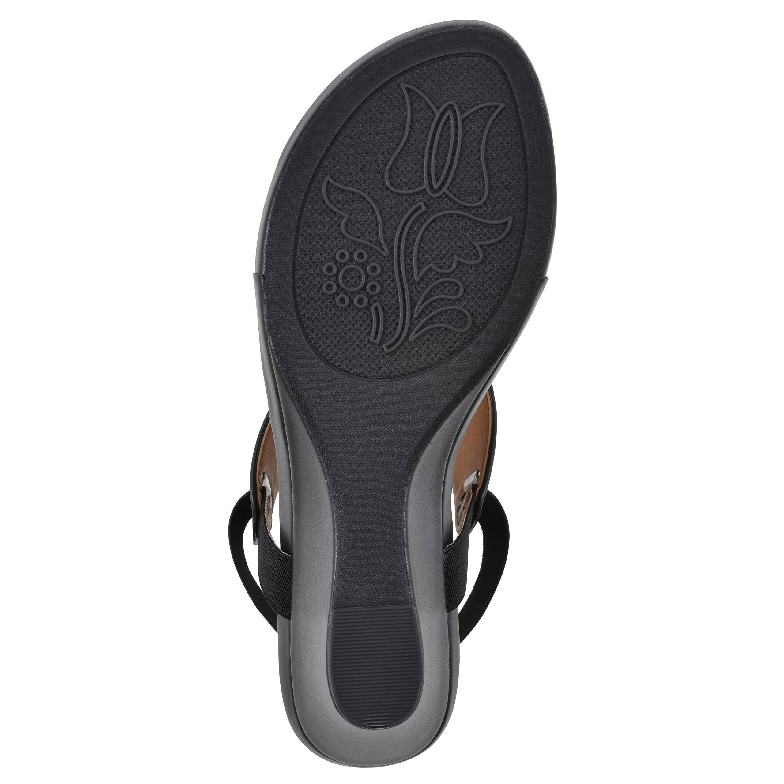 WHITE MOUNTAIN Women's All Dres Wedge Sandal, Black/Smooth, 8 M