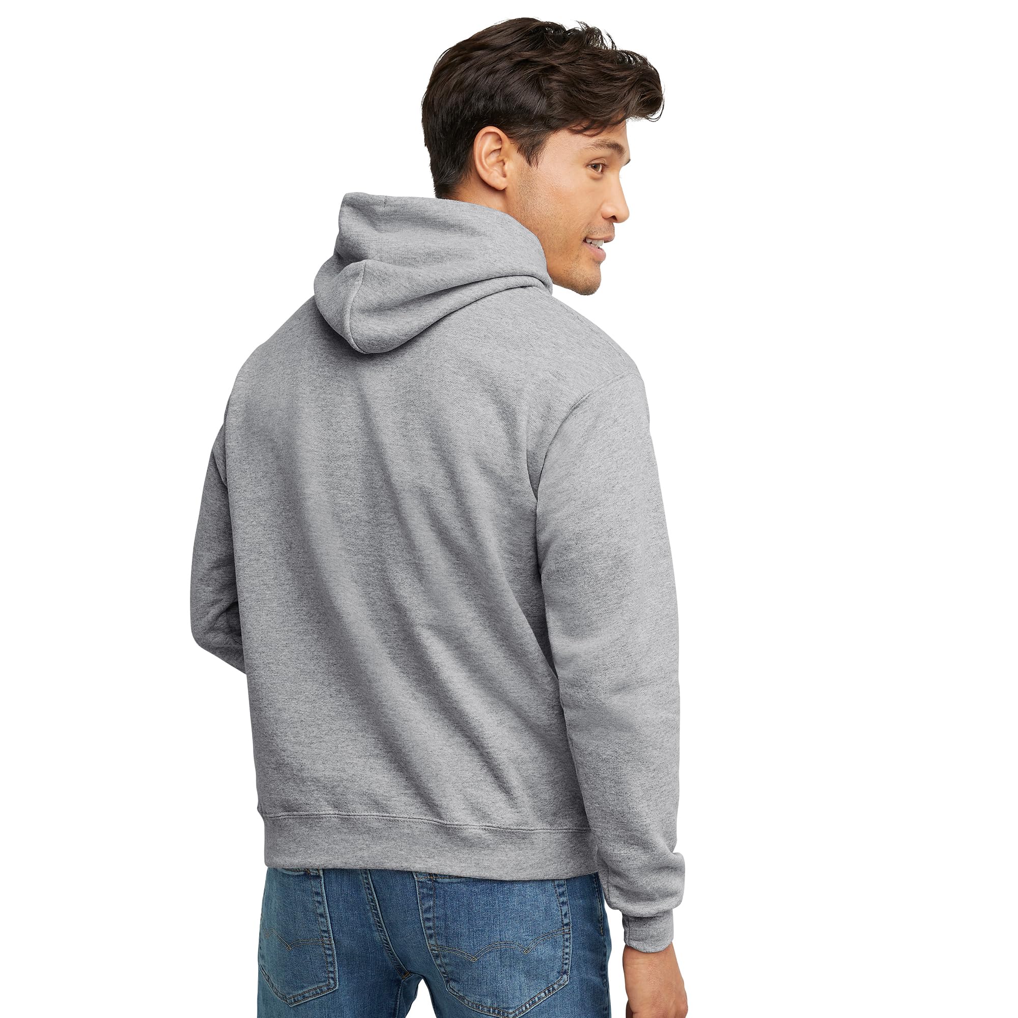 Hanes Men's Pullover EcoSmart Hooded Sweatshirt, Light Steel, Large
