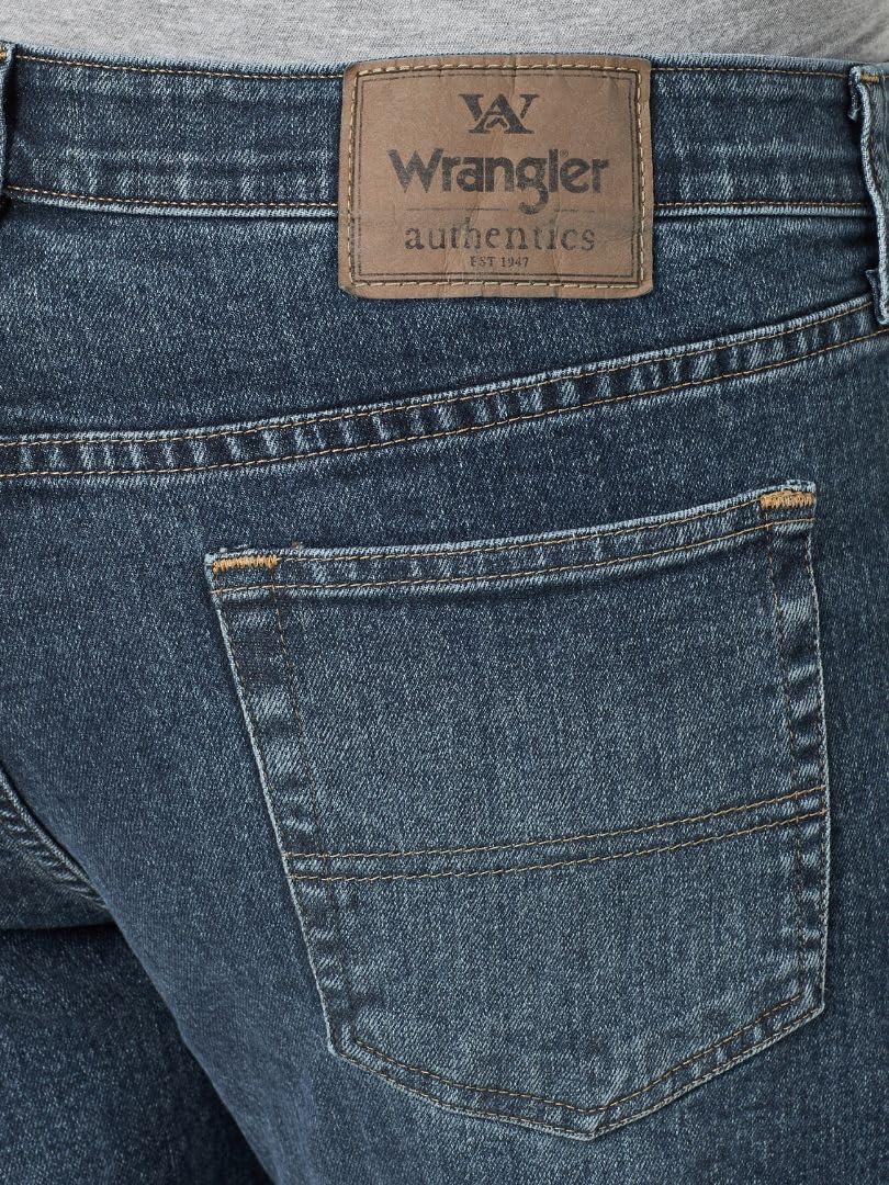 Wrangler Authentics Men's Comfort Flex Waist Relaxed Fit Jean, Smoke, 42W X 34L