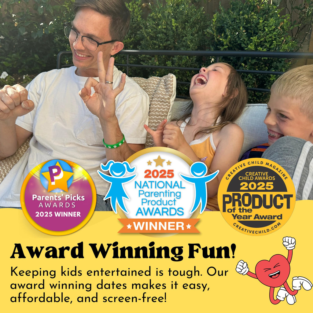 Happy Duo Family Dates 40 Scratch Off Cards – Fun Activities & Date Night Ideas for Kids and Parents – Adventure Card Game for Families – Valentine Gift for Kids & Family Nights