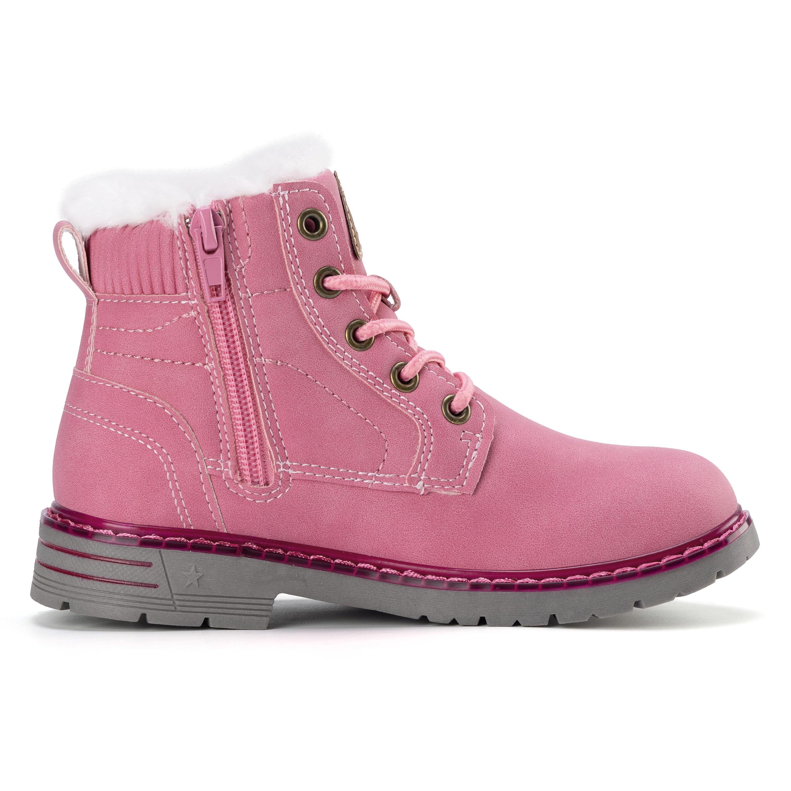 Mishansha Boy's Girl's Winter Snow Boots Waterproof Kids Hiking Boots Cold Weather Outdoor Fur Lined Warm Walking Boot Shoes Watermelon Red 11 Little Kid