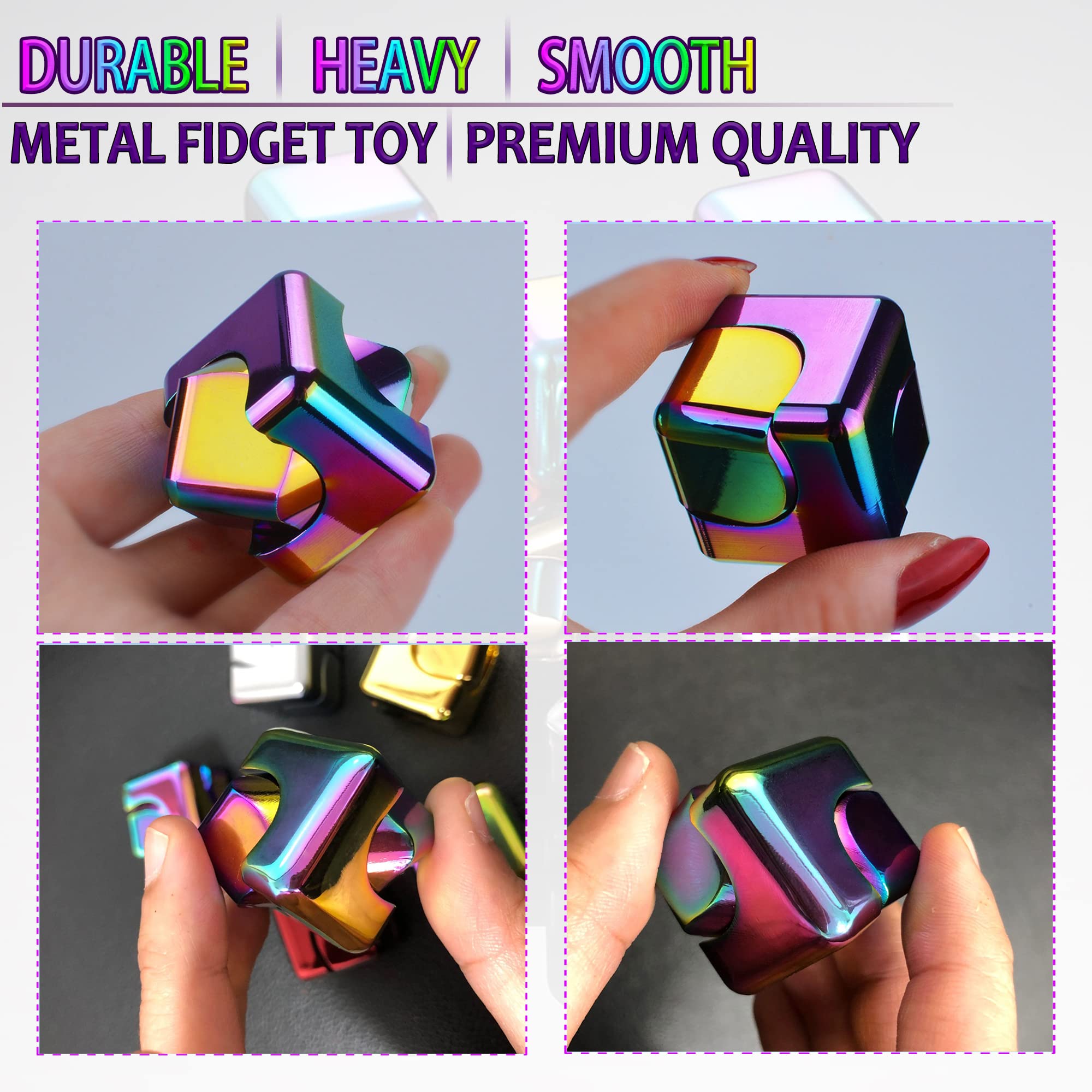Fidget Spinner Toys Cube Adults, Valentines Day Gifts for Him Metal Cool Stuff Desk Gadgets Office Toy for Teen Boy Small Anxiety Figette Sensory Toy ADHD Tool Fingears Figet Stress Gifts for Teens