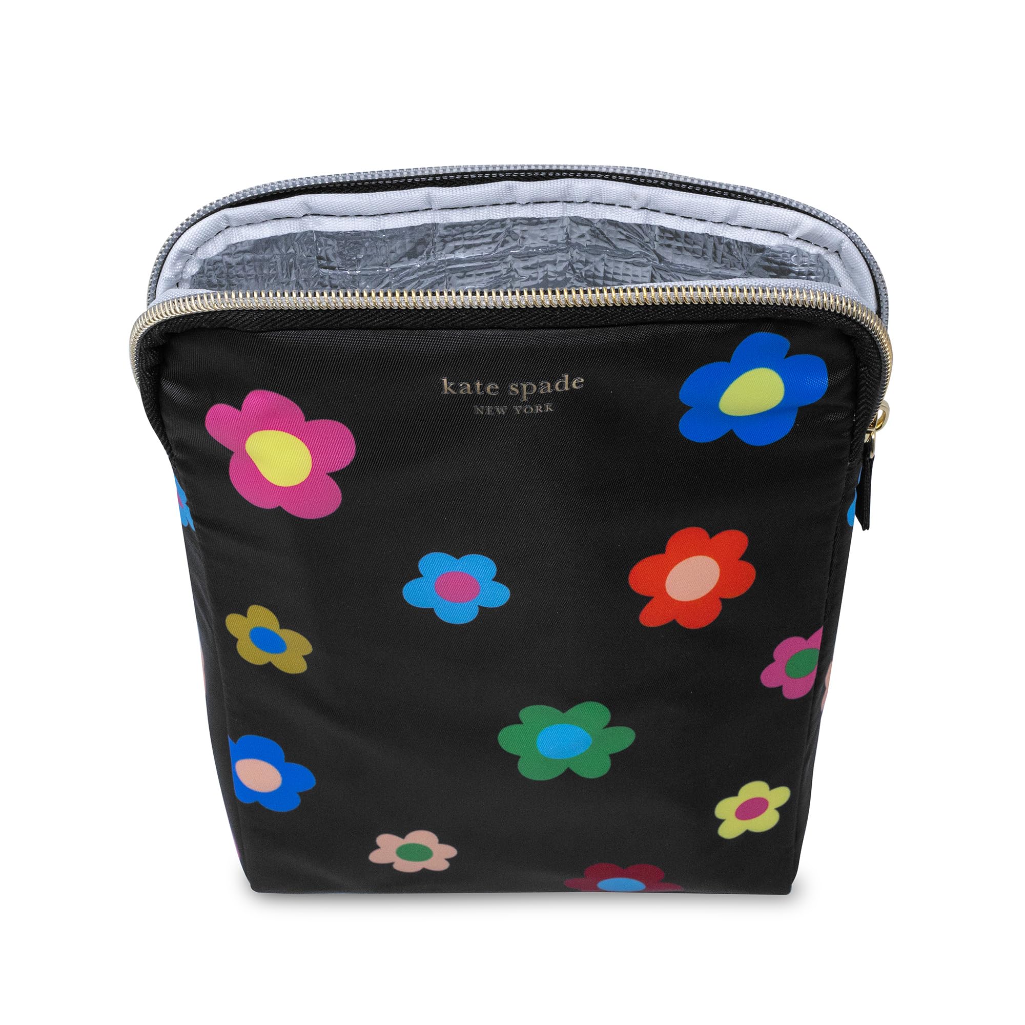 kate spade new york Insulated Snack Bag Keeper with Zipper, Reusable Thermal Sandwich Bag Holders for Lunch Bag, Gingham Garden