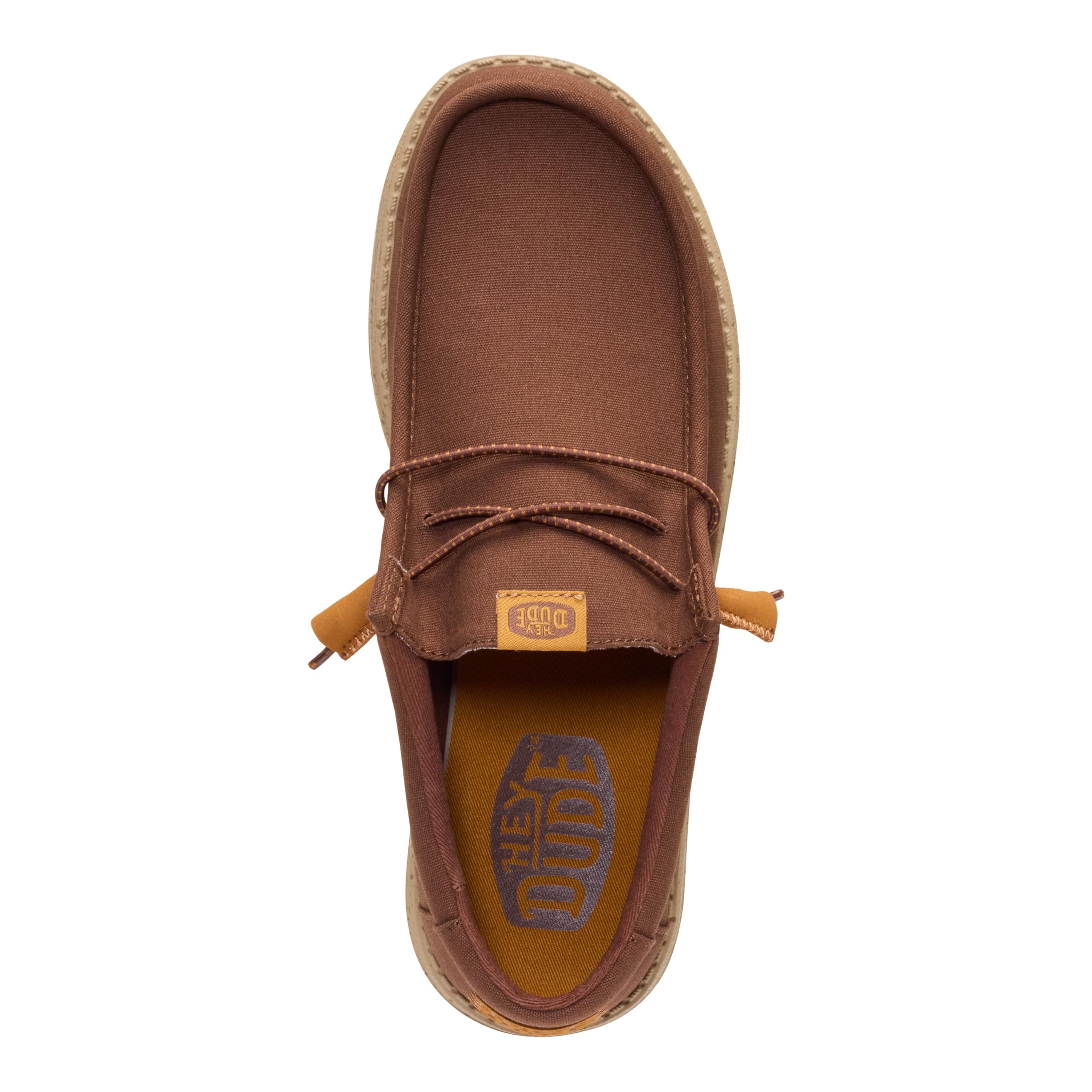 HEYDUDE Men's Wally Canvas Brown Size 9, Men’s Shoes, Slip-on Loafers, Comfortable & Light-Weight