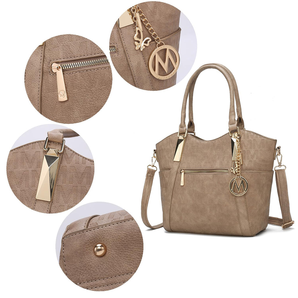 MKF Collection Signature Tote Bag for Women, Handbag Top-Handle Vegan Leather Purse by Mia K