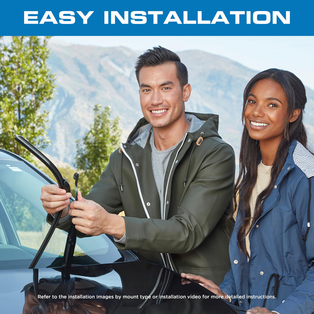 Rain-X 810337 Total Clear Beam Wiper Blades 20" & 20" Windshield Wipers for All-Weather Performance, Rubber Squeegee for Smooth Clean Wipe & Quiet Operation - 2 Pack Value