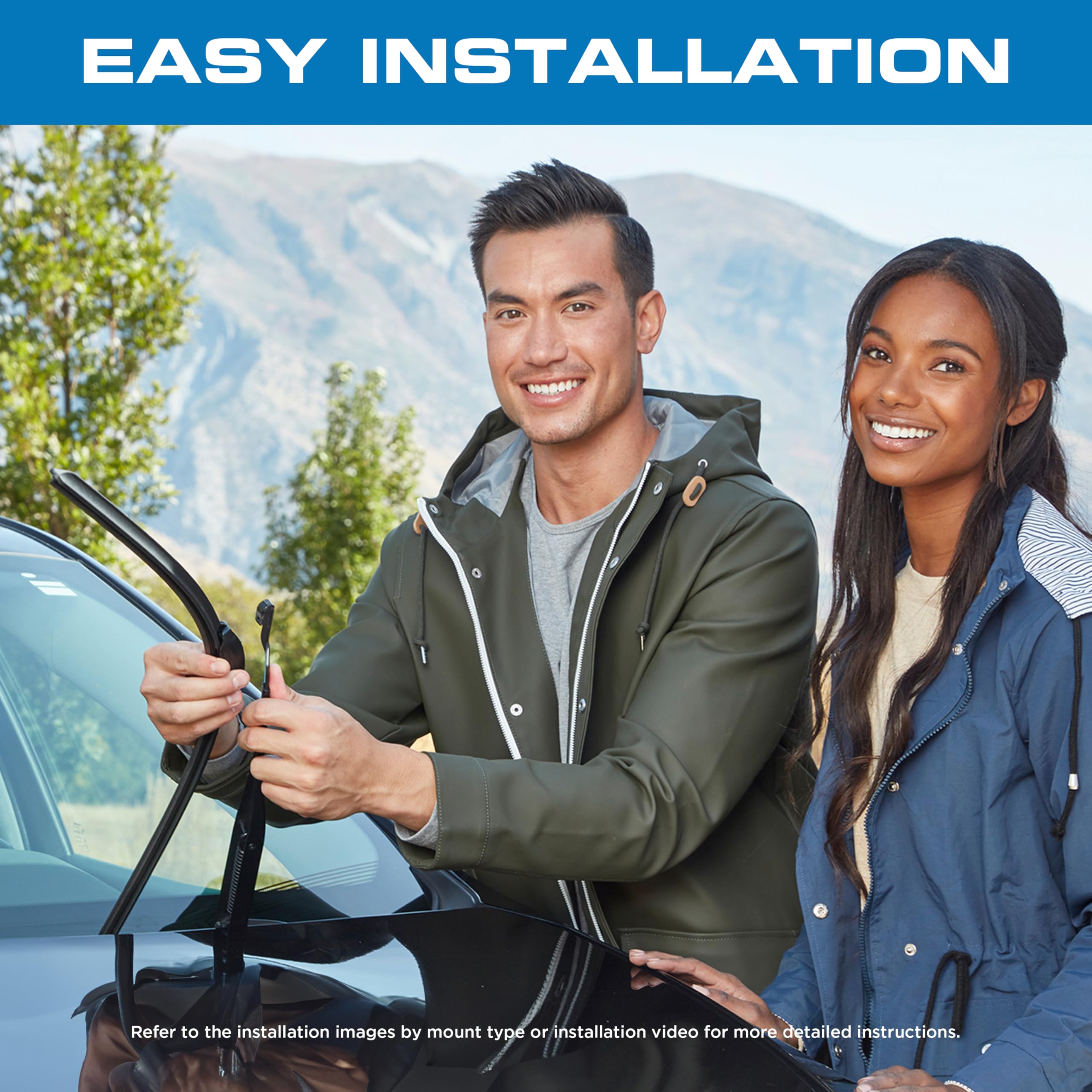 Rain-X 810337 Total Clear Beam Wiper Blades 20" & 20" Windshield Wipers for All-Weather Performance, Rubber Squeegee for Smooth Clean Wipe & Quiet Operation - 2 Pack Value