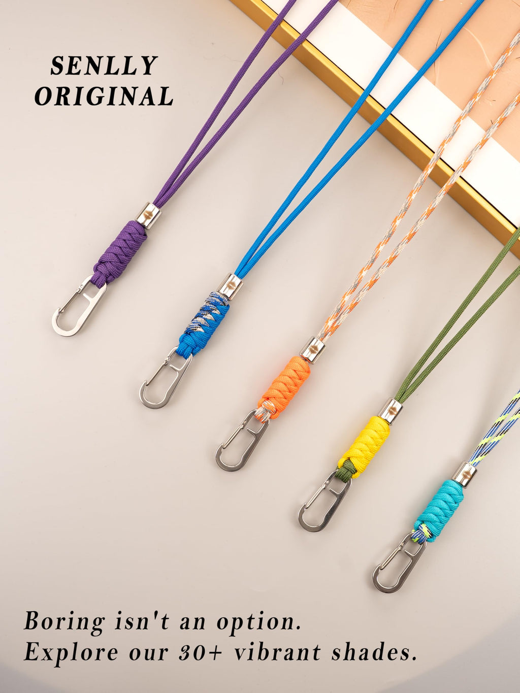 SENLLY Minimalist Neck Lanyard for Key & ID Badge, Braided Paracord Keychain | Stainless Steel Hardware, Tarnish-Free & Rust-Proof, Snap Hook