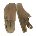 CUSHIONAIRE Brooklyn Suede Womens Slides– Comfortable Clog Mules with Adjustable Buckles – Summer Shoes for Women,TAUPE 11W