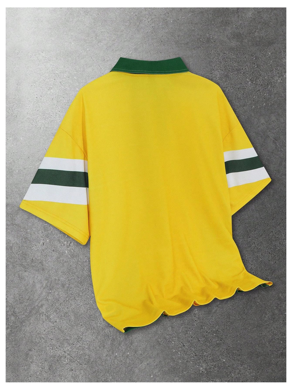WDIRARA Men's Soccer Jersey Button Collared Shirts Short Sleeve Graphic Tees Football Shirt Yellow X-Large
