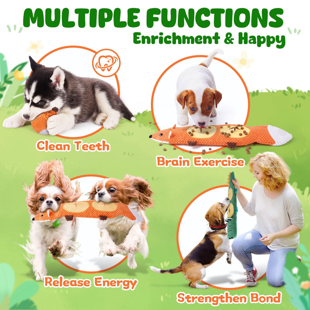 XIUGOAL Dog Toys for Aggressive Chewers, 2 Pack No Stuffing Dog Toys for Boredom and Teething, Squeaky Chew Toy for Small, Medium Breed to Keep Them Busy