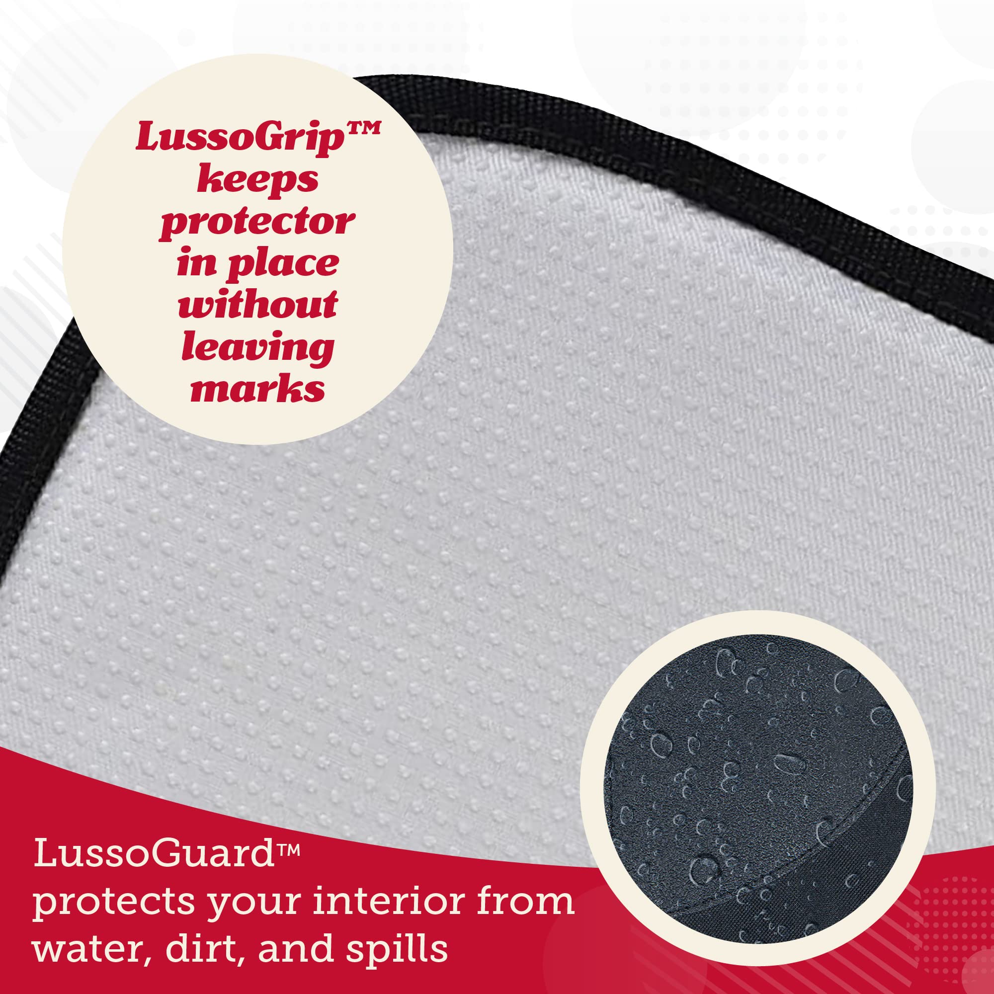 Lusso Gear Car Seat Cover & Protector - 2-Pack Waterproof Non-Slip Protector - Mesh Pocket Organizer - Universal Fit for Convertible & Toddler Car Seats, Black