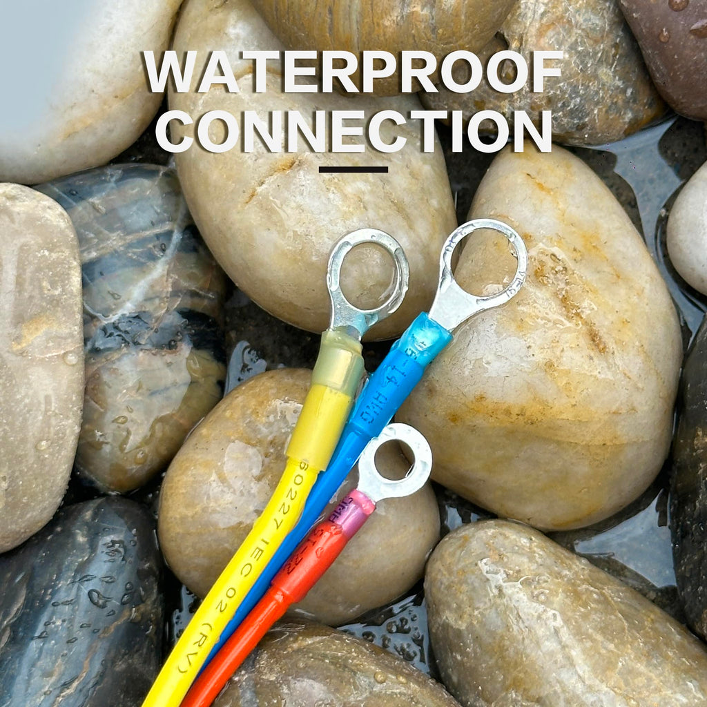 600Pcs Heat Shrink Wire Connectors Electrical Kit - Oiojuct Marine Automotive Crimp Terminals Assortment, Waterproof Ring Fork Spade Electrical Butt Connector