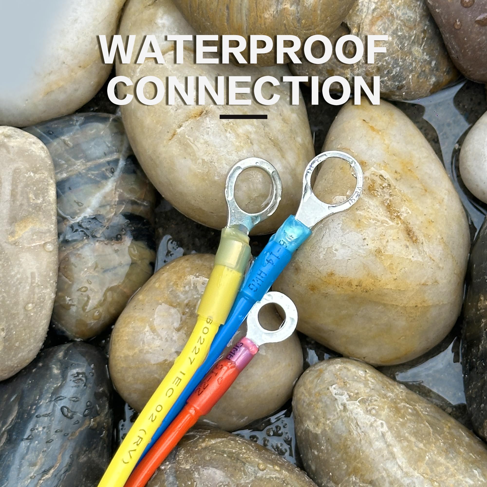 600Pcs Heat Shrink Wire Connectors Electrical Kit - Oiojuct Marine Automotive Crimp Terminals Assortment, Waterproof Ring Fork Spade Electrical Butt Connector