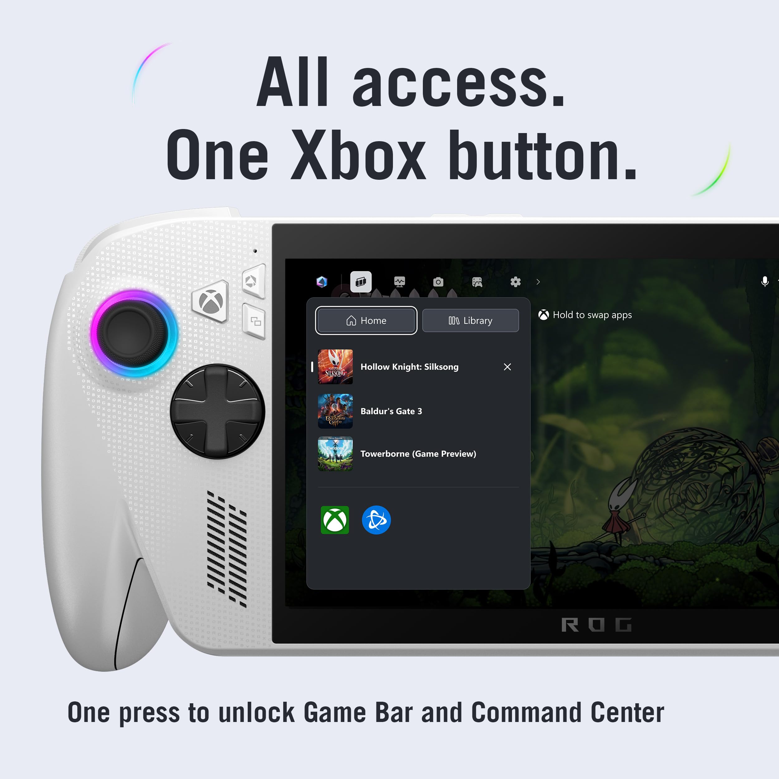 ASUS ROG Xbox Ally – 7” 1080p 120Hz Touchscreen Gaming Handheld, 3-month Xbox Game Pass Premium included, AMD Ryzen Z2 A, 16GB RAM, 512GB SSD, White