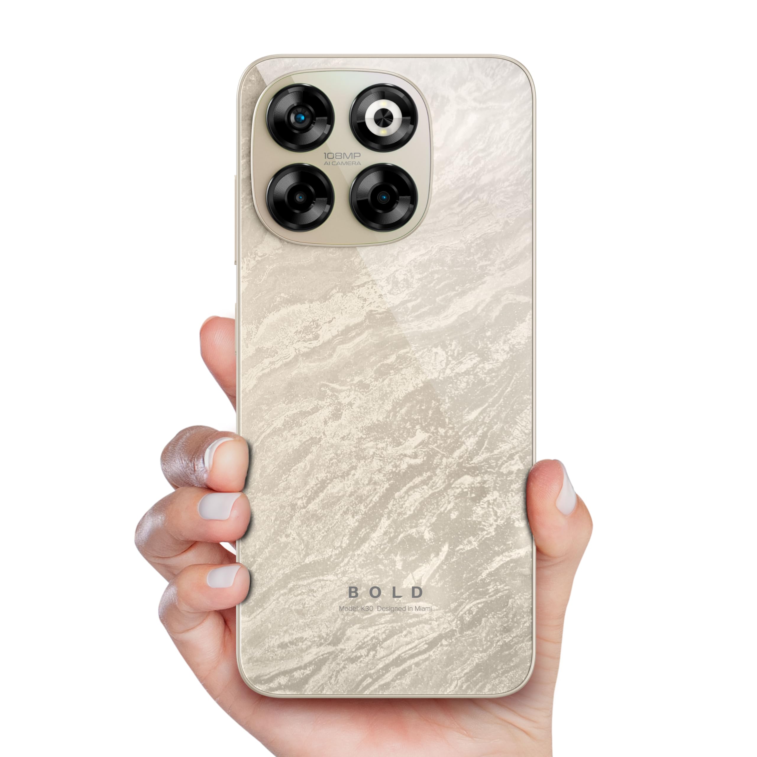 BLU Bold K30 | 2025 | All-Day Battery | Unlocked | 6.7” HD+ Infinity Dot Display | 256/6GB | Triple 108MP Camera | US Version | US Warranty | (Silver)