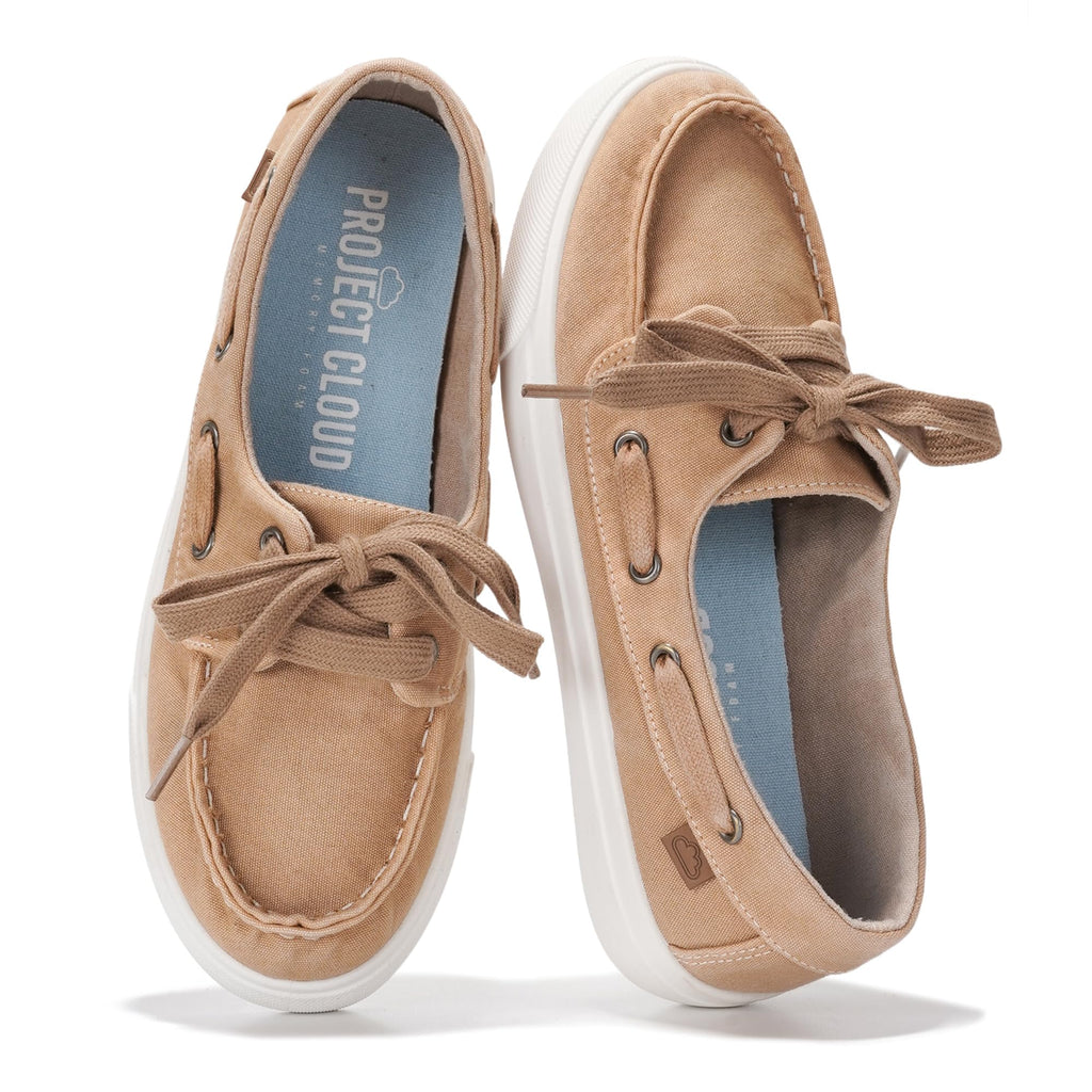 Project Cloud Canvas Sneakers for Women - Memory Foam Slip On Shoes Women Footwear - Lightweight and Non Slip Fashion Sneakers (Seasalt, TANCVS,7.5M)