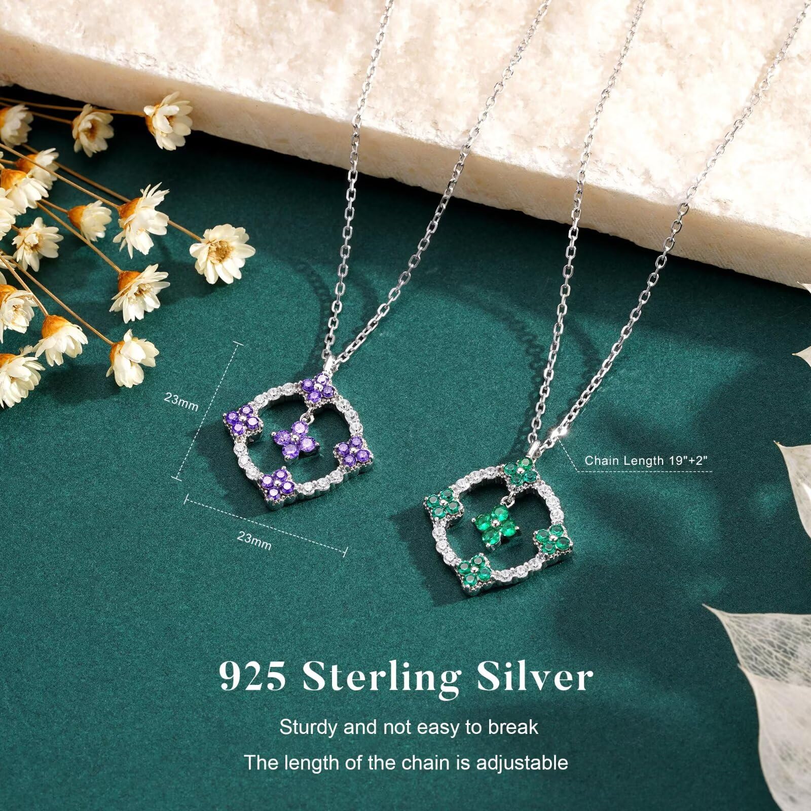 Iefil Mothers Day Birthday Gifts for Mom - Anniversary Mother's Day Jewelry Gifts | Four Leaf Clover Necklace Birthstone Necklace for Women, May Emerald Green Birthstone Clover Necklaces