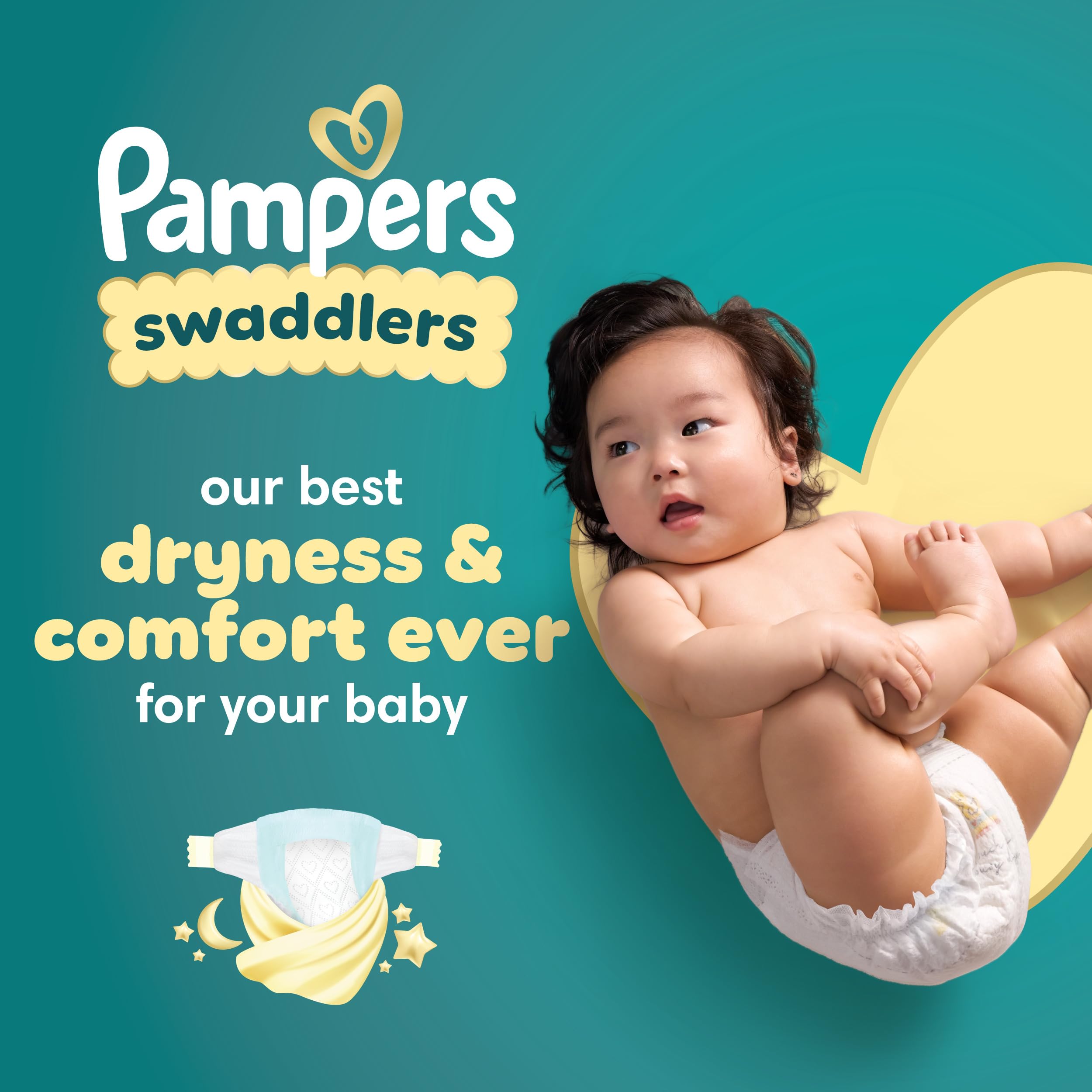 Pampers Swaddlers Disposable Baby Diapers Size 1, 198 Count with Sensitive Water Based Baby Wipes 4X Pop-Top Packs (336 Count)