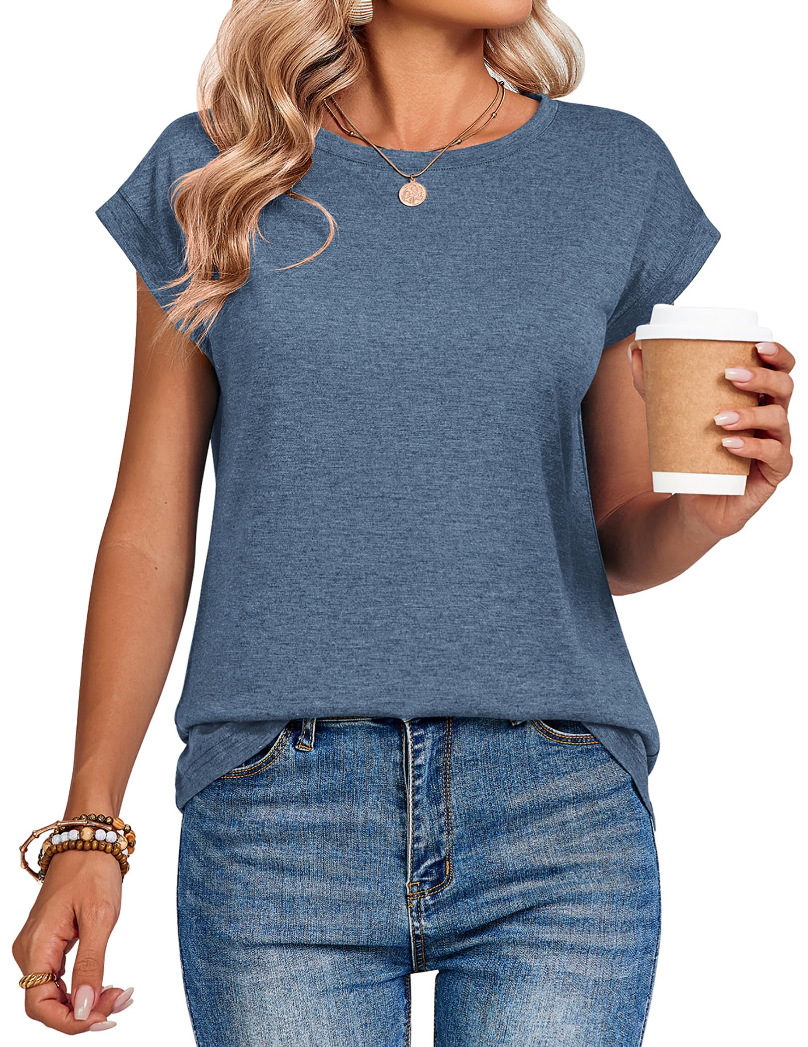 Zeagoo Womens Tops Summer Casual Dress Tee Shirts Business Dressy Spring Fashion Outfits Trendy Clothes