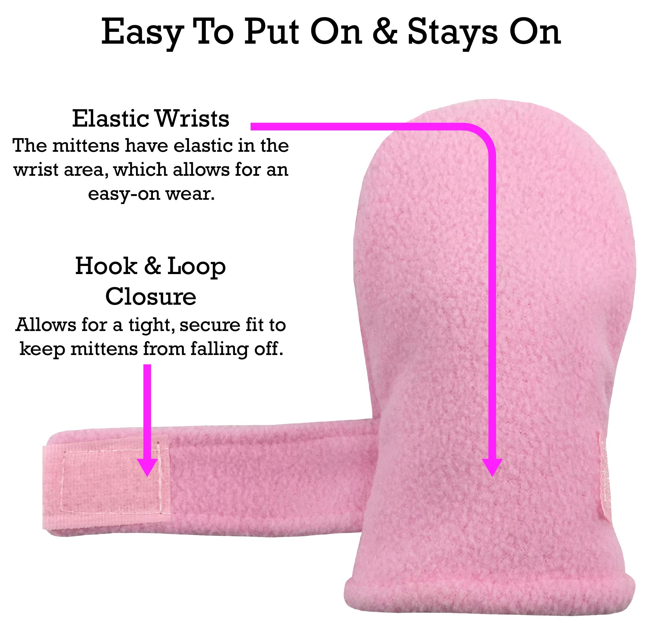 N'Ice Caps Baby Toddler Mittens Kids 2 Pairs Fleece Gloves Winter Warm Sherpa Lined Pack (Pink/Fuchsia Pack - Infant No Thumbs, 6-18 Months)