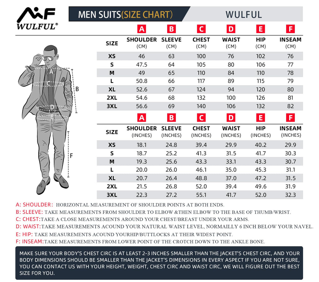 WULFUL Men's 3 Piece Slim Fit Suit Set Two Button Blazer Jacket Vest Pants Tuxedo Set for Party, Wedding and Business Black