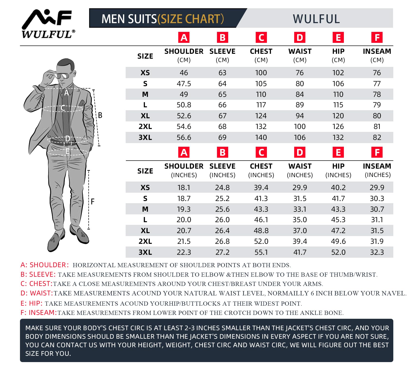 WULFUL Men's 3 Piece Slim Fit Suit Set Two Button Blazer Jacket Vest Pants Tuxedo Set for Party, Wedding and Business Black