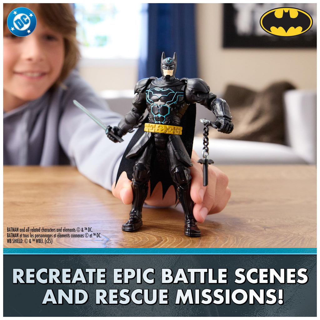 DC Comics, Batman Battle Clash 6” Ninja Strike Batman Action Figure with 2 Ninja Accessories, Super Hero Kids Toys for Boys and Girls Ages 3 & Up