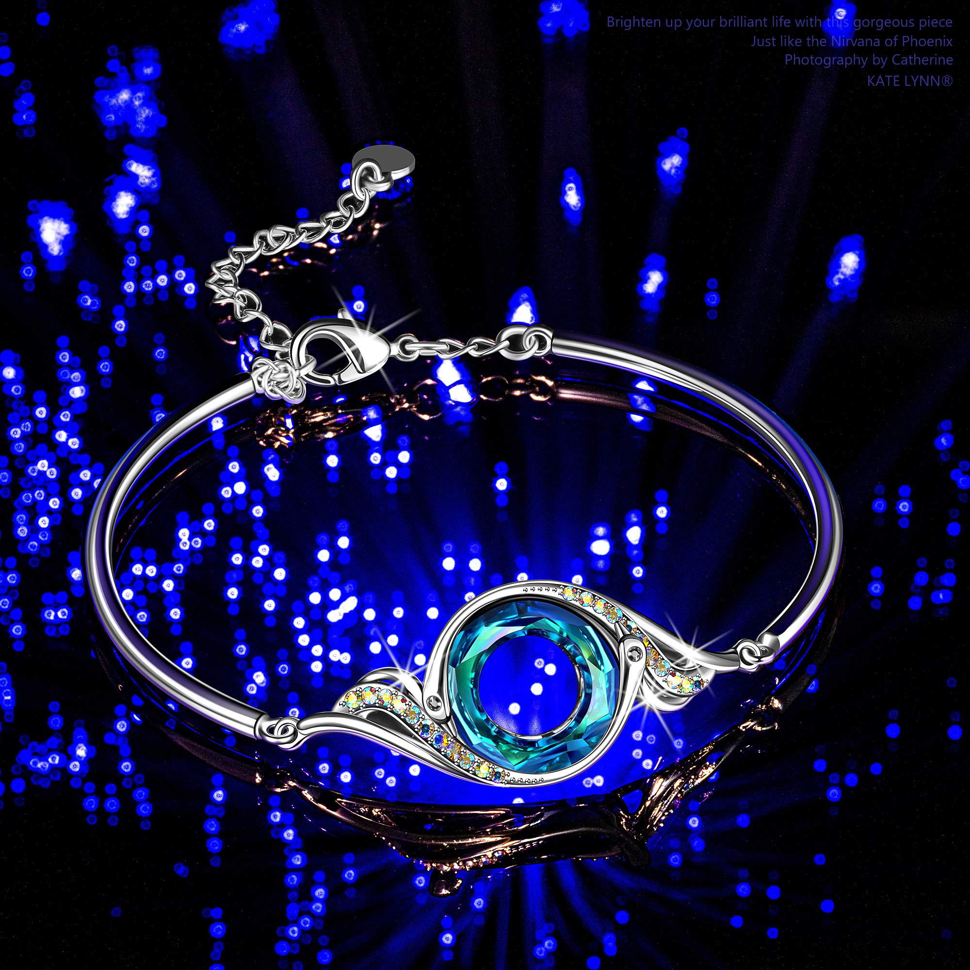 Kate Lynn Phoenix Bracelets Crystal Bracelet for Women Birthday Gifts for Women Christmas Unique Jewelry for Women Mothers Day Gifts for Mom Wife Girlfriend Ladies Lucky Bangle Bracelet for Her