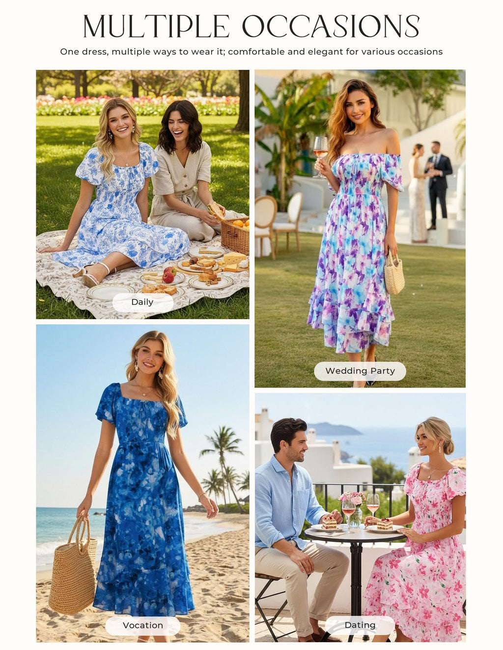 GRACE KARIN Womens Summer Floral Maxi Dress 2026 Flowy Wedding Guest Dress A Line Boho Dresses Fashion Clothing with Pockets Pink Floral M