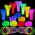 JOYIN 100 Pcs 8" Glow sticks Bulk Party Favors Pack, Neon Glow in the Dark Party Supplies, Light Up Necklaces and Bracelets with Connectors, Easter, Football, Birthday Decorations